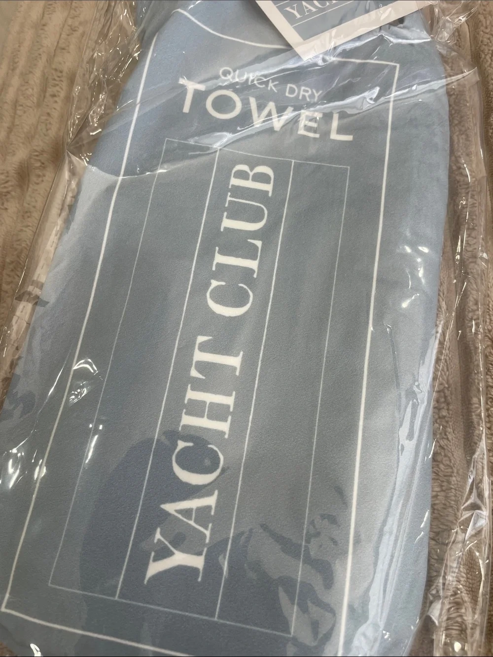 Yacht Club Quick Dry Beach Towel - Light Blue